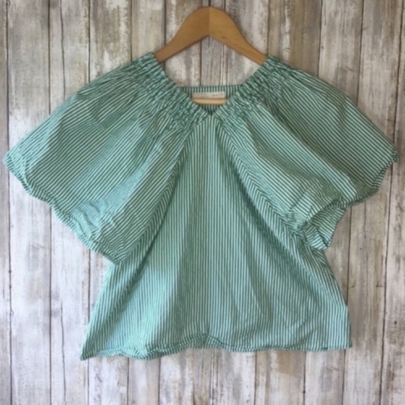 Zara Girls Green Striped Blouse - Picture 1 of 5